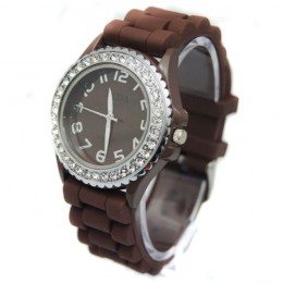 Ceas Chic Brown cu Cristale 